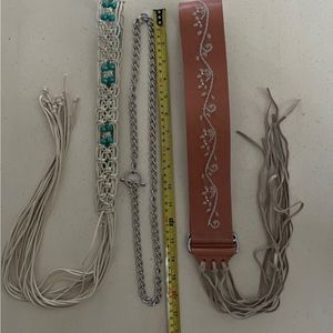Genuine leather belt Three ladies belts size Small bundle deal